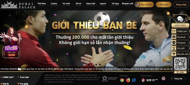 Dubai Palace là sân chơi giải trí cực kỳ đẳng cấp